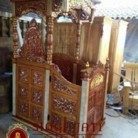Mimbar Masjid Kubah Model Pintu Samping Murah Ukiran Kaligrafi