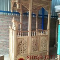 Mimbar Masjid Kubah Model Pintu Samping Murah Ukiran Kaligrafi