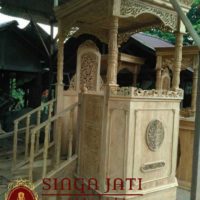 Mimbar Masjid Kubah Model Pintu Samping Murah Ukiran Kaligrafi