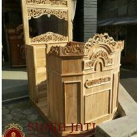 Mimbar Masjid Kubah Model Pintu Samping Murah Ukiran Kaligrafi