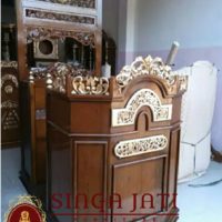 Mimbar Masjid Kubah Model Pintu Samping Murah Ukiran Kaligrafi