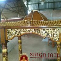 Mimbar Masjid Kubah Model Pintu Samping Murah Ukiran Kaligrafi