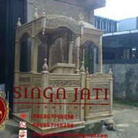 Mimbar Masjid Kubah Model Pintu Samping Murah Ukiran Kaligrafi