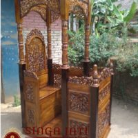 Mimbar Masjid Kubah Model Pintu Samping Murah Ukiran Kaligrafi