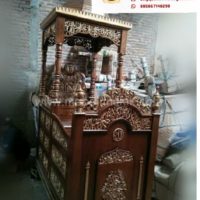Mimbar Masjid Harga Murah Ukiran Kaligrafi Arab Kayu Jati