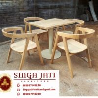 Kursi Kafe Scandinavia Minimalis Elegan Kayu Jati