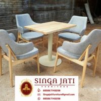 Kursi Kafe Scandinavia Minimalis Elegan Kayu Jati