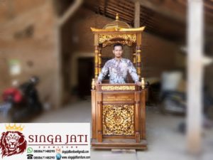 Jual Mimbar Masjid Kubah Ukir Arab Kayu Jati Martapura Kalimantan Selatan