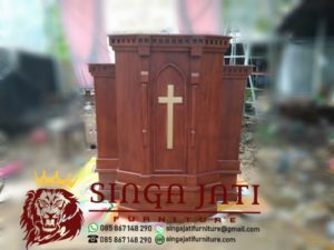 Mimbar Gereja Pentakosta Indonesia Kayu Jati Model Terbaru