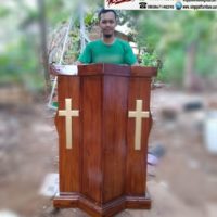Jual Mimbar Gereja Podium Salib Kayu Jati Jakarta Timur