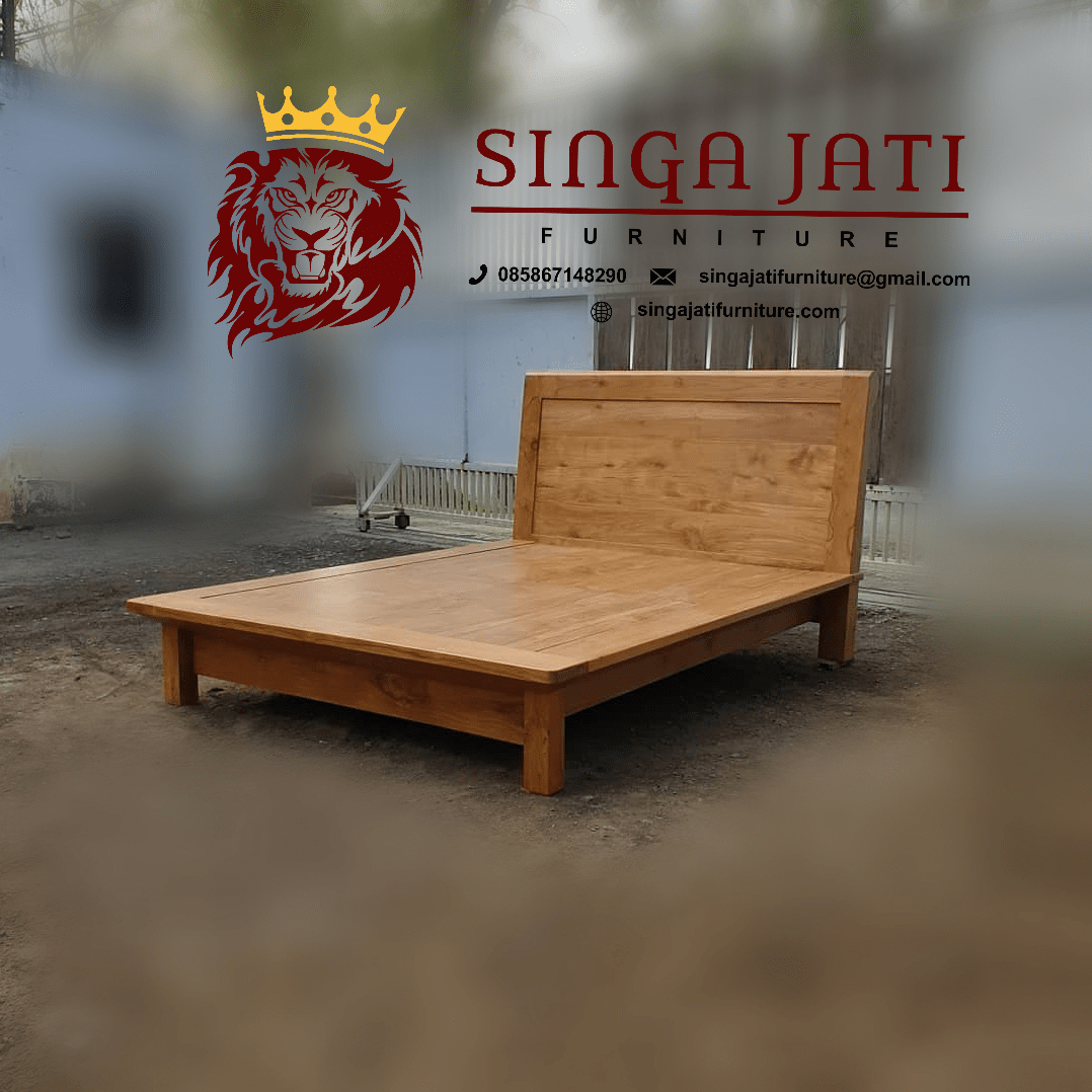 Ranjang Kayu Jati Jepara Model Minimalis Singa Jati Furniture Jepara