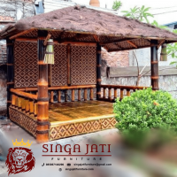 Model Gazebo Bambu Minimalis Untuk Taman