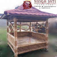 Model Gazebo Bambu Minimalis Untuk Taman