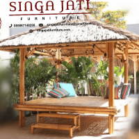 Model Gazebo Bambu Minimalis Untuk Taman