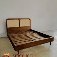 Divan Bed Rotan Minimalis Modern Kayu Jati, Desain Unik