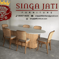 Jual Meja Makan Marmer Oval 6 Kursi Mewah