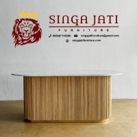 Jual Meja Makan Marmer Oval 6 Kursi Mewah