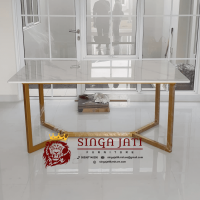 Jual Meja Makan Marmer Oval 6 Kursi Mewah