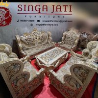 Set Sofa Mewah Kayu Jati Ukir Jepara Terbaru Modern