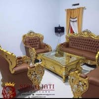 Set Sofa Sultan Mewah Ukir Jati Jepara Terbaru