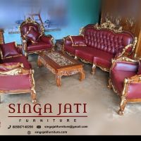 Sofa Mewah Ruang Tamu Jati Original Ukir Jepara